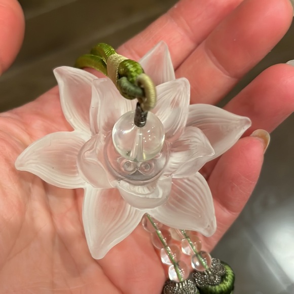 Lucky Lotus silent windchime car mirror decor door knob keychain jade like Glass - Picture 8 of 14